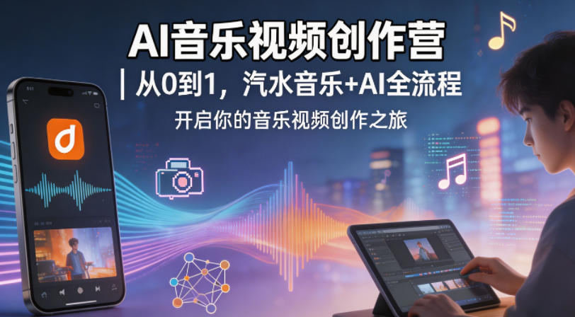 AI音乐视频创作营｜从0到1，汽水音乐+AI全流程，开启你的音乐视频创作之旅-荆楚AI