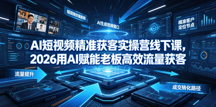 AI短视频精准获客实操营6月10-14号线下课，2026用AI赋能老板高效流量获客-荆楚AI