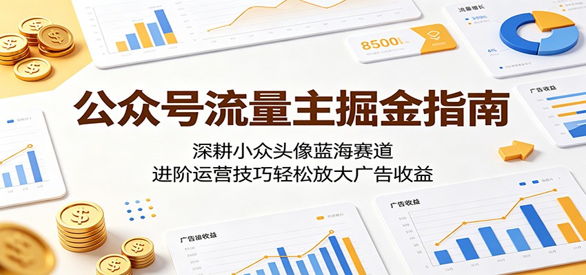 公众号流量主掘金指南:深耕小众头像蓝海赛道,进阶运营技巧轻松放大广告收益-荆楚AI