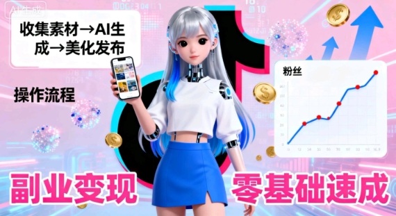 副业拆解：抖音新风口，靠AI美女图日引500粉，无需拍摄、不用真人小淇云库-创业网-网赚副业-网创副业-项目拆解-技术类创业资源网-副业网-免费资源下载小淇云库