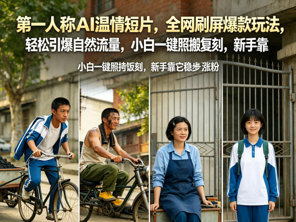 第一人称AI温情短片,全网刷屏爆款玩法,轻松引爆自然流量,小白一键照搬复刻,新手靠它稳步涨粉-荆楚AI