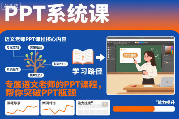 PPT系统课，专属语文老师的PPT课程，帮你突破PPT瓶颈小淇云库-创业网-网赚副业-网创副业-项目拆解-技术类创业资源网-副业网-免费资源下载小淇云库