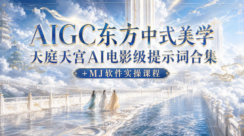 AIGC东方中式美学天庭天宫AI电影级提示词合集+MJ软件实操课程-荆楚AI