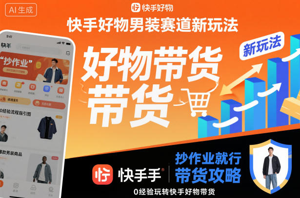 快手好物男装赛道新玩法，抄作业就行，0经验玩转快手好物带货小淇云库-创业网-网赚副业-网创副业-项目拆解-技术类创业资源网-副业网-免费资源下载小淇云库