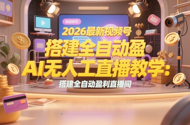 2026最新视频号AI无人直播教学：搭建全自动盈利直播间，低成本开启副业变现小淇云库-创业网-网赚副业-网创副业-项目拆解-技术类创业资源网-副业网-免费资源下载小淇云库