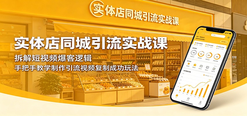 实体店同城引流实战课：拆解短视频爆客逻辑，手把手教学制作引流视频复制成功玩法-荆楚AI