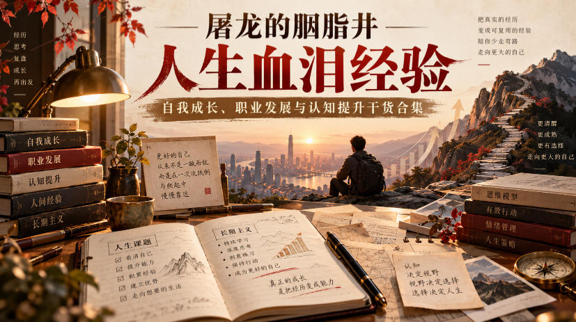 屠龙的胭脂井人生血泪经验｜自我成长、职业发展与认知提升干货合集【文档】-荆楚AI
