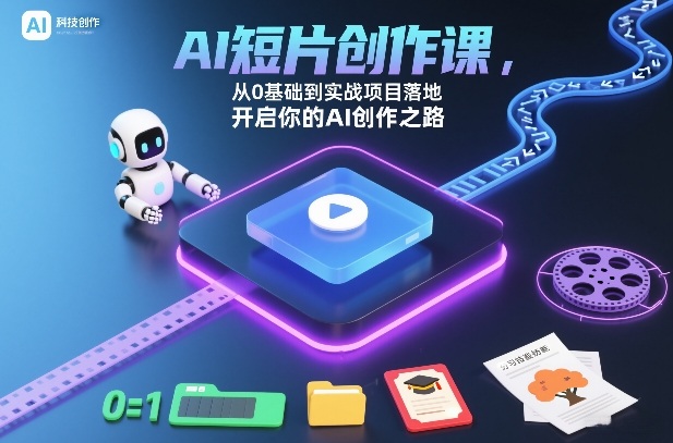 AI短片创作课，从0基础到实战项目落地，开启你的AI创作之路（更新0411）小淇云库-创业网-网赚副业-网创副业-项目拆解-技术类创业资源网-副业网-免费资源下载小淇云库