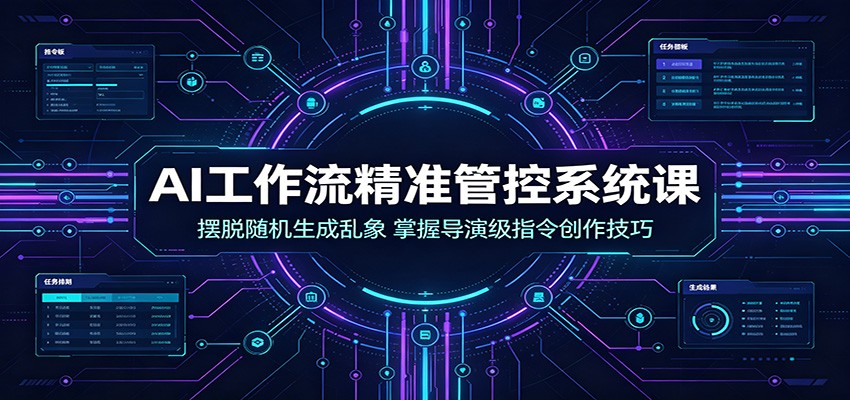 AI工作流精准管控系统课:摆脱随机生成乱象,掌握导演级指令创作技巧-荆楚AI