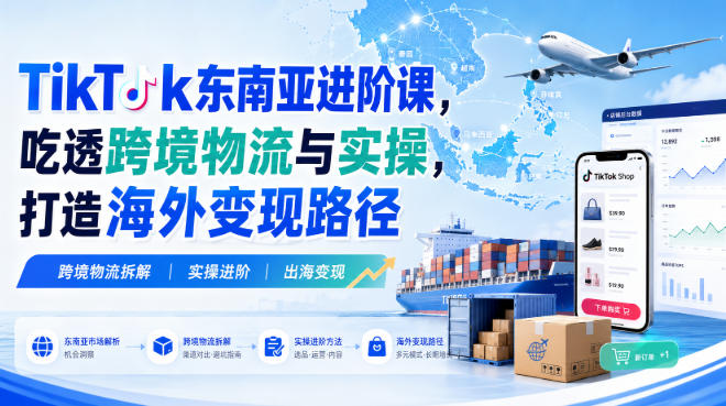 TikTok东南亚进阶课，吃透跨境物流与实操，打造海外变现路径-荆楚AI