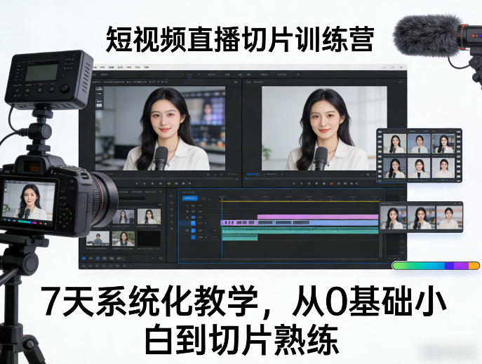 短视频直播切片训练营,7天系统化教学,从0基础小白到切片熟练小淇云库-创业网-网赚副业-网创副业-项目拆解-技术类创业资源网-副业网-免费资源下载小淇云库