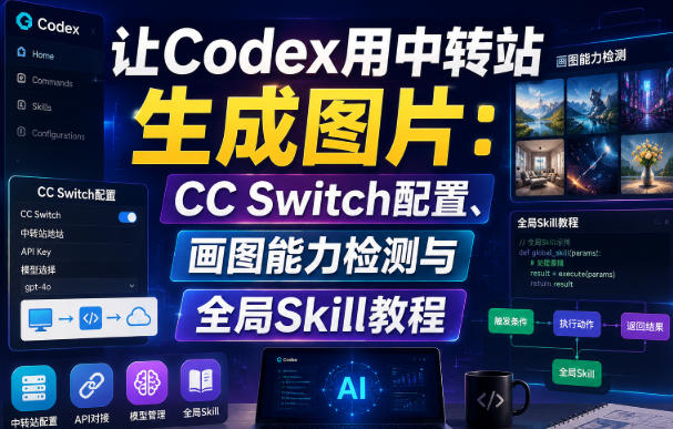 让Codex用中转站生成图片：CC Switch配置、画图能力检测与全局Skill教程-荆楚AI