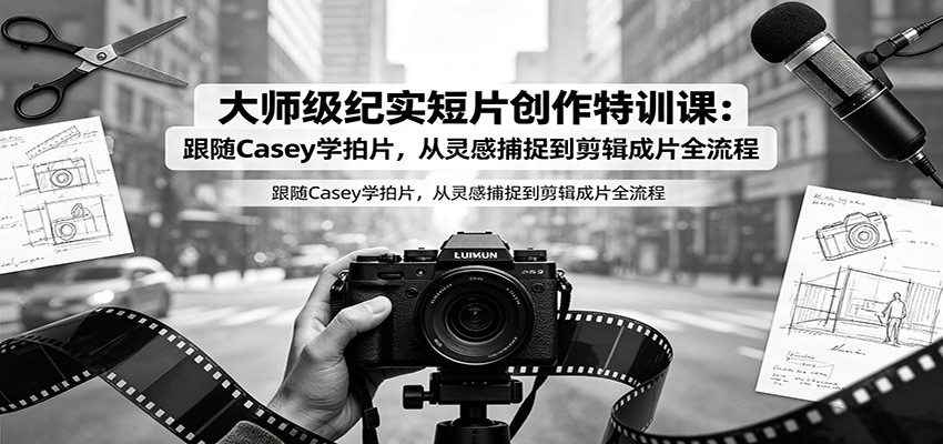 大师级纪实短片创作特训课:跟随Casey学拍片,从灵感捕捉到剪辑成片全流程-荆楚AI