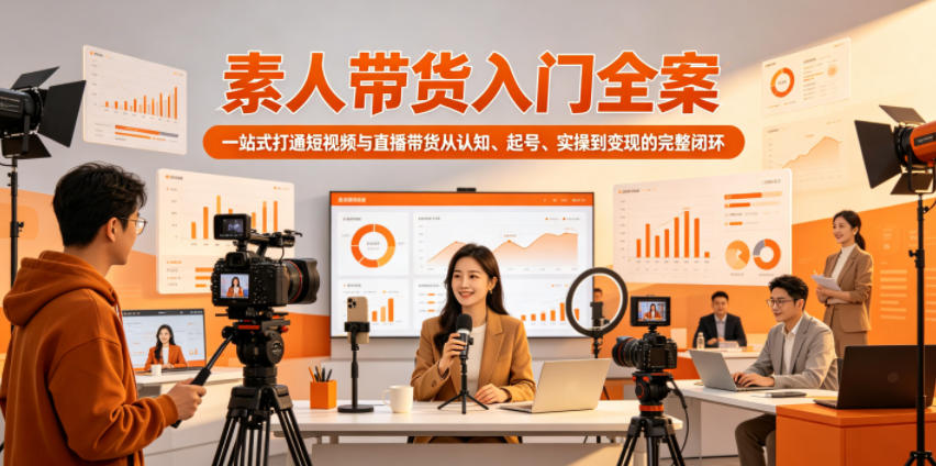 素人带货入门全案，一站式打通短视频与直播带货从认知、起号、实操到变现的完整闭环-荆楚AI