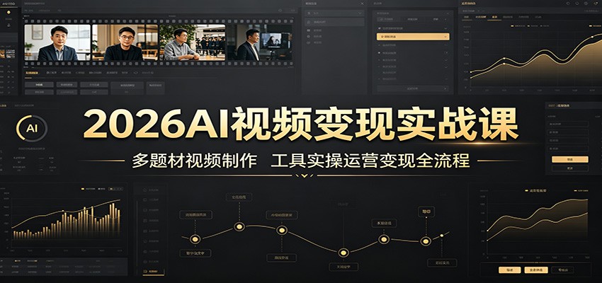 2026AI视频变现实战课：多题材视频制作，工具实操运营变现全流程-荆楚AI