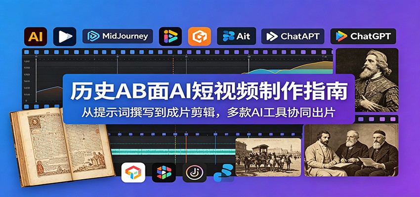 历史AB面AI短视频制作指南：从提示词撰写到成片剪辑，多款AI工具协同出片-荆楚AI