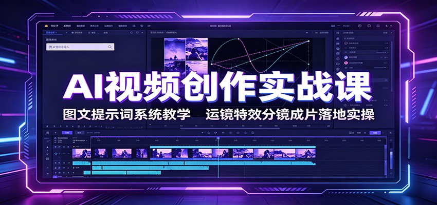 AI视频创作实战课：图文提示词系统教学，运镜特效分镜成片落地实操-荆楚AI