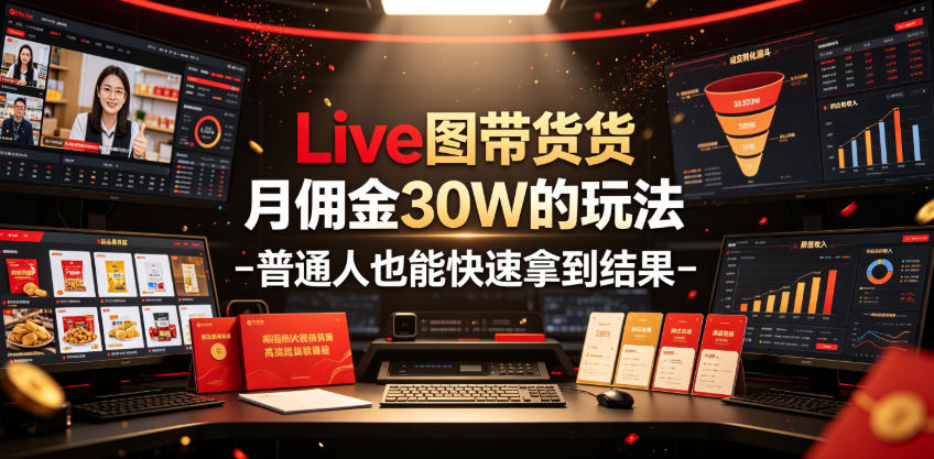 Live图带货月佣金30W的玩法-普通人也能快速拿到结果-荆楚AI