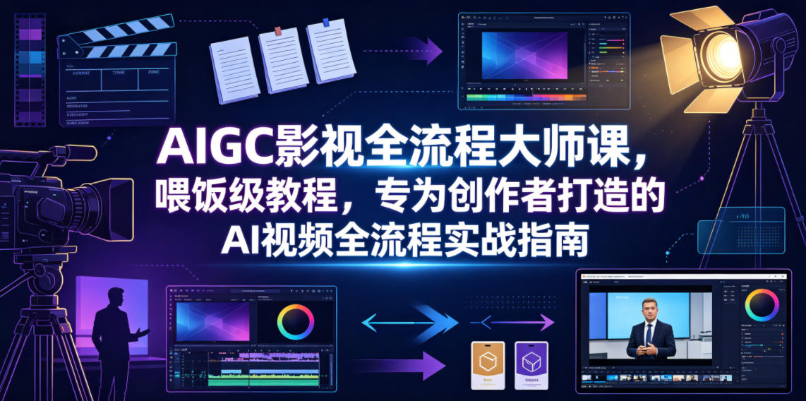 AIGC影视全流程大师课，喂饭级教程，专为创作者打造的AI视频全流程实战指南-荆楚AI