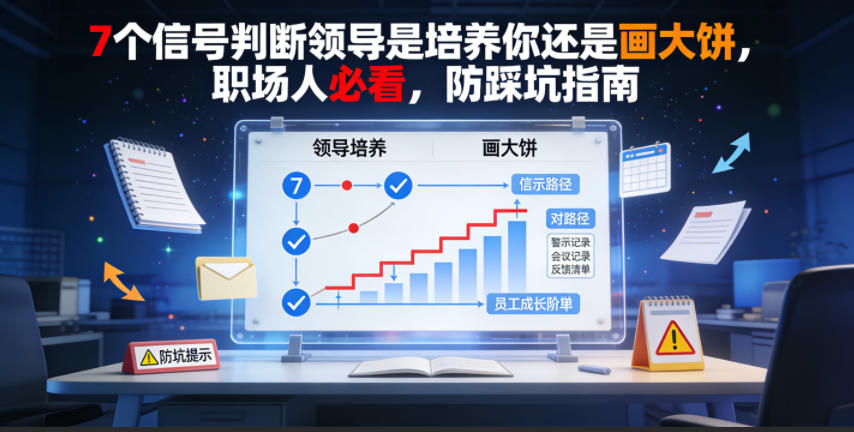 付费文章：7个信号判断领导是培养你还是画大饼，职场人必看，防踩坑指南-荆楚AI