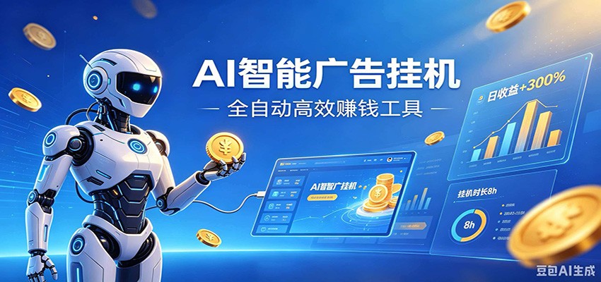 AI智能广告挂机，小白轻松上手，在家自动赚收益-荆楚AI