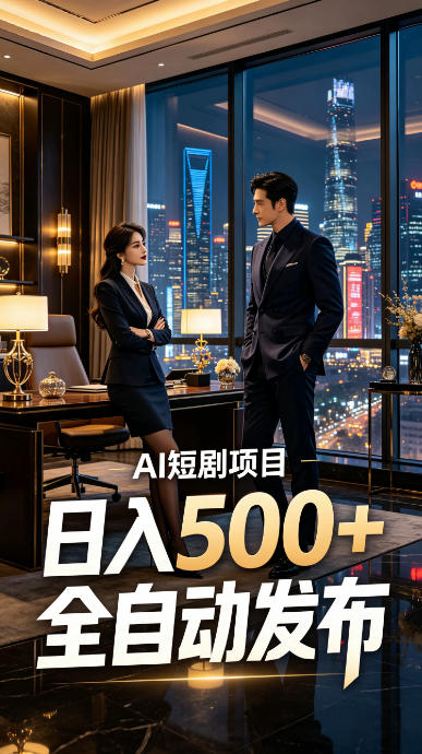 快手AI短剧自动发布，矩阵批量运营变现，轻资产副业项目，日入500+【揭秘】-荆楚AI
