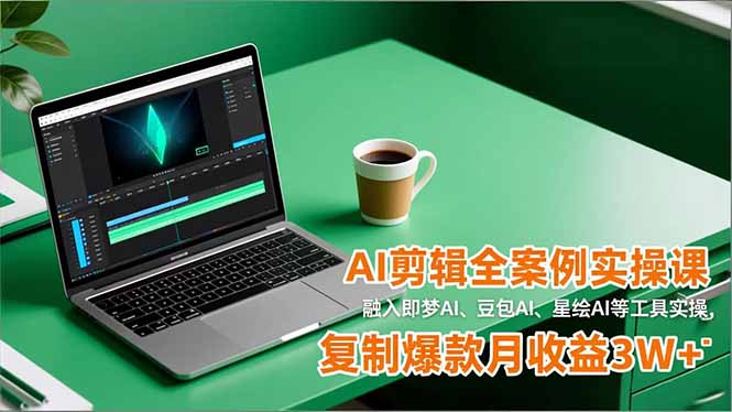 AI剪辑全案例实操课，融入即梦AI、豆包AI、星绘AI等工具实操，复制爆款月收益3W+小淇云库-创业网-网赚副业-网创副业-项目拆解-技术类创业资源网-副业网-免费资源下载小淇云库