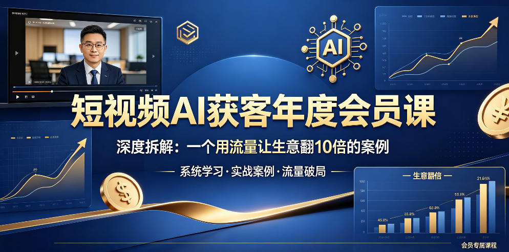 短视频AI获客年度会员课,深度拆解,一个用流量让生意翻10倍的案例-荆楚AI