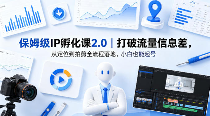 保姆级IP孵化课2.0｜打破流量信息差，从定位到拍剪全流程落地，小白也能起号-荆楚AI
