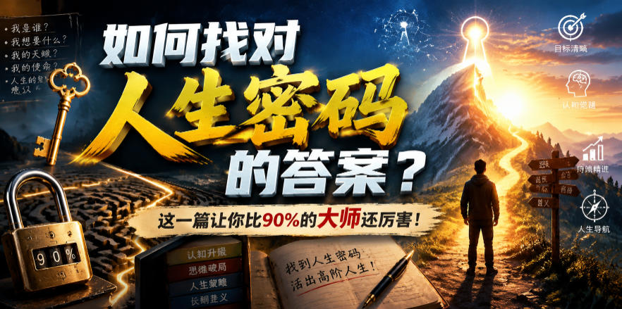 付费文章：如何找对人生密码的答案？这一篇让你比90%的大师还厉害！-荆楚AI