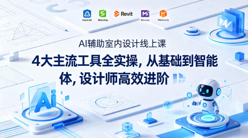 AI辅助室内设计线上课｜4大主流工具全实操，从基础到智能体，设计师高效进阶-荆楚AI
