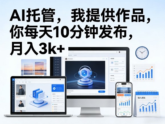 公众号AI托管,我提供作品,你每天10分钟发布,月入3k+【揭秘】小淇云库-创业网-网赚副业-网创副业-项目拆解-技术类创业资源网-副业网-免费资源下载小淇云库