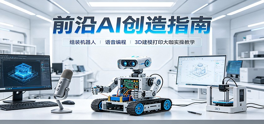 前沿AI创造指南：组装机器人、语音编程、3D建模打印大咖实操教学-荆楚AI