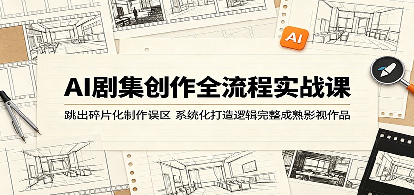 AI剧集创作全流程实战课:跳出碎片化制作误区,系统化打造逻辑完整成熟影视作品-荆楚AI