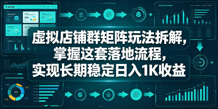 虚拟店铺群矩阵玩法拆解，掌握这套落地流程，实现长期稳定日入1K收益【揭秘】-荆楚AI