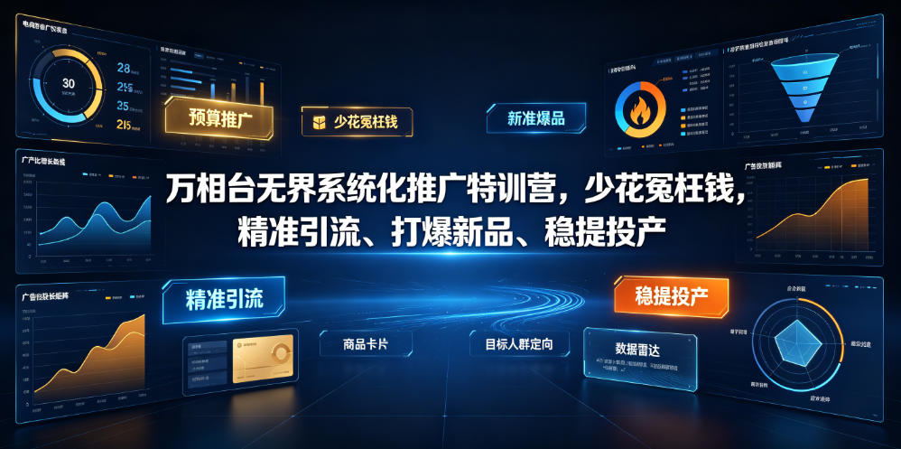 万相台无界系统化推广特训营VI0.0，少花冤枉钱，精准引流、打爆新品、稳提投产(全程录音+字幕)-荆楚AI