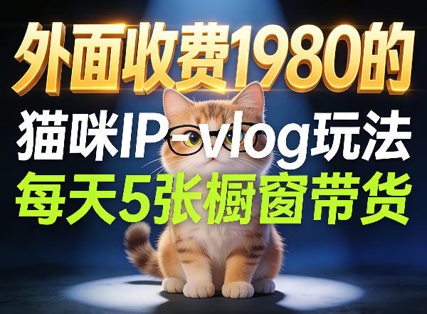 宠物赛道猫咪IP-vlog玩法,26条视频涨粉29W,每天5张橱窗带货拆解小淇云库-创业网-网赚副业-网创副业-项目拆解-技术类创业资源网-副业网-免费资源下载小淇云库
