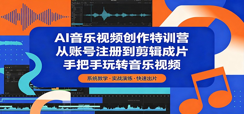 AI音乐视频创作特训营：从账号注册到剪辑成片，手把手玩转音乐视频-荆楚AI
