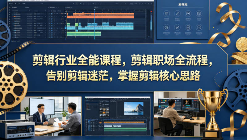 剪辑行业全能课程，剪辑职场全流程，告别剪辑迷茫，掌握剪辑核心思路-荆楚AI