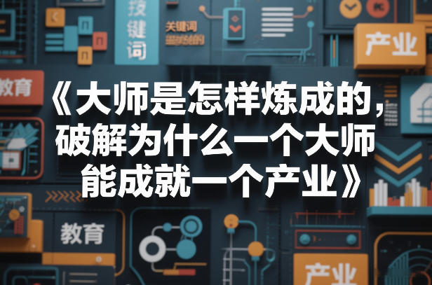 大师是怎样炼成的,破解为什么一个大师,能成就一个产业【电子书】小淇云库-创业网-网赚副业-网创副业-项目拆解-技术类创业资源网-副业网-免费资源下载小淇云库