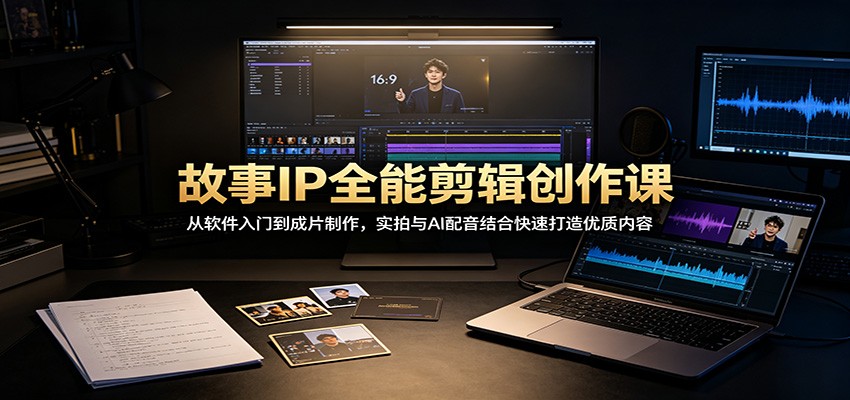 故事IP全能剪辑创作课：从软件入门到成片制作，实拍与AI配音结合快速打造优质内容-荆楚AI