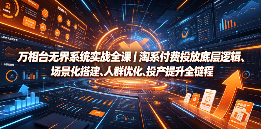 万相台无界系统实战全课｜淘系付费投放底层逻辑、场景化搭建、人群优化、投产提升全链路运营教程-荆楚AI