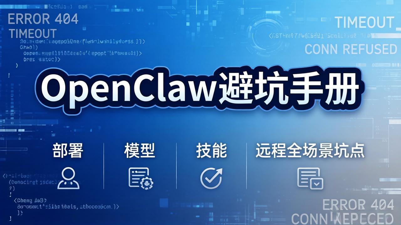 OpenClaw避坑手册：部署+模型+技能+远程全场景坑点，一次性给你说全，少走弯路小淇云库-创业网-网赚副业-网创副业-项目拆解-技术类创业资源网-副业网-免费资源下载小淇云库