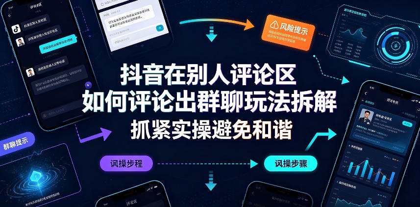 抖音在别人评论区如何评论出群聊玩法拆解，抓紧实操避免和谐-荆楚AI