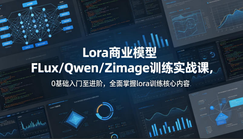 系统性学习Lora商业模型FLux／Qwen／Zimage训练实战课，0基础入门至进阶，全面掌握lora训练核心内容-荆楚AI