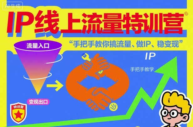 IP线上流量特训营，手把手教你搞流量、做IP、稳变现小淇云库-创业网-网赚副业-网创副业-项目拆解-技术类创业资源网-副业网-免费资源下载小淇云库