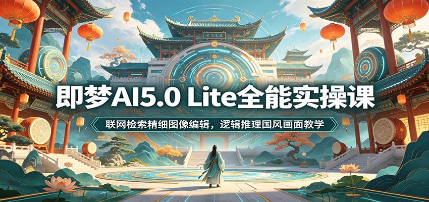 即梦AI5.0 Lite全能实操课：联网检索精细图像编辑，逻辑推理国风画面教学-荆楚AI