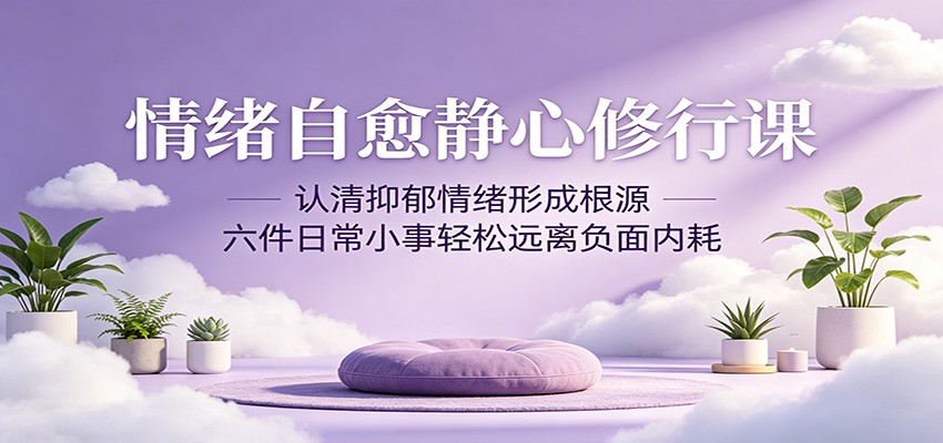 情绪自愈静心修行课:认清抑郁情绪形成根源,六件日常小事轻松远离负面内耗-荆楚AI
