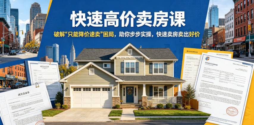 快速高价卖房课,破解“只能降价速卖”困局,助你步步实操,快速卖房卖出好价(更新2026)-荆楚AI
