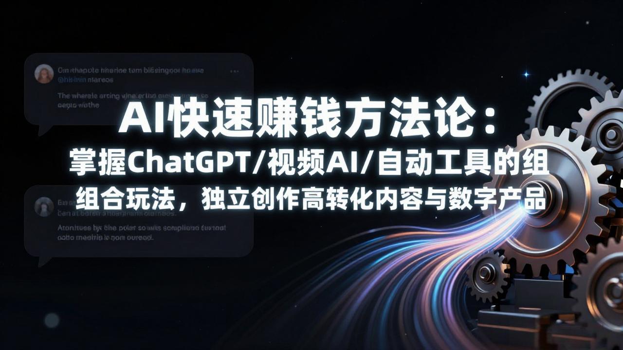 AI快速赚钱方法论:掌握ChatGPT/视频AI/自动化工具的组合玩法,独立创作高转化内容与数字产品小淇云库-创业网-网赚副业-网创副业-项目拆解-技术类创业资源网-副业网-免费资源下载小淇云库